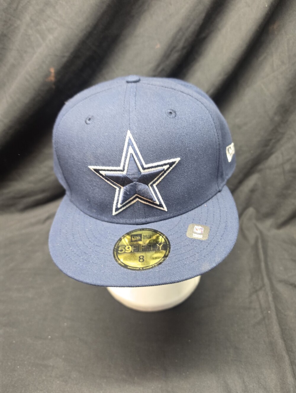 New Era Dallas Cowboys 59FIFTY Fitted Hat Navy Gold Star Size 8 NFL New